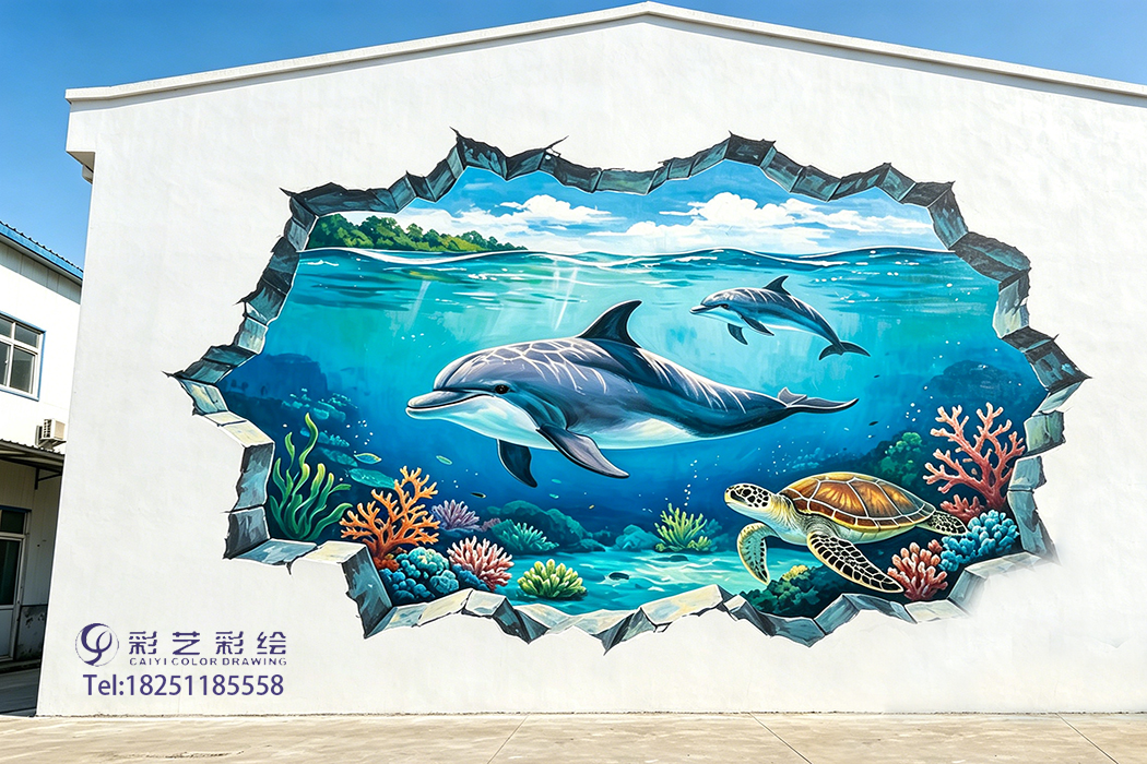 苏州网红 3D 海底墙绘