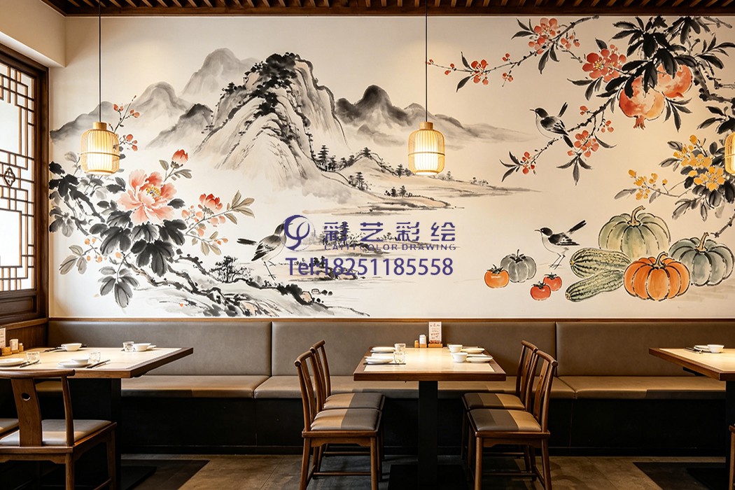 饭店彩绘