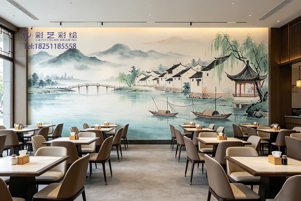 苏州饭店墙体彩绘