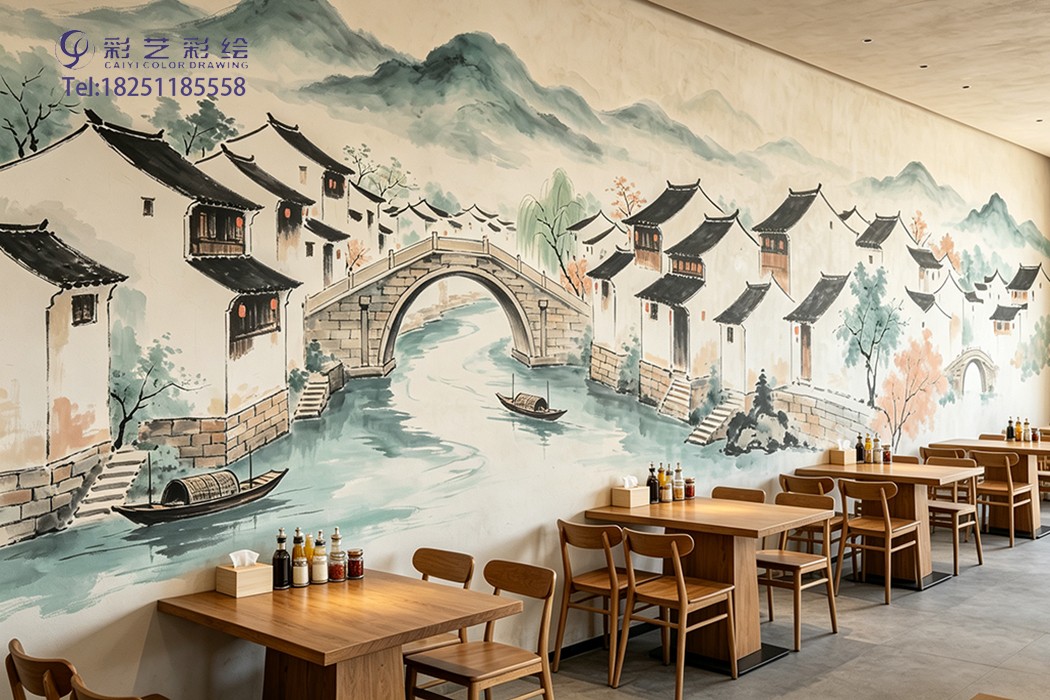 苏州饭店墙体彩绘
