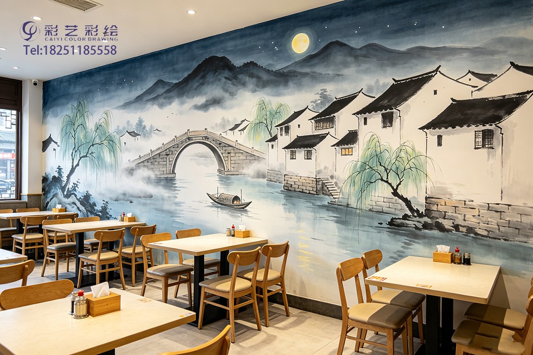 苏州饭店墙体彩绘